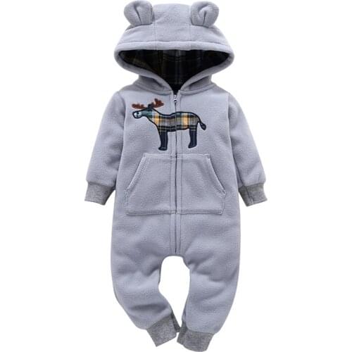 New born baby clothes autumn winter 2020 boy girl long sleeve hooded jumpsuit unisex newborn costume infant strampler zipper