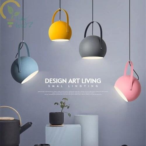 Nordic Restaurat Pendant Lamps Modern Wrought Iron Lampshades 5 Colorful Simple Personality for Living Room Bar Pendant Lights