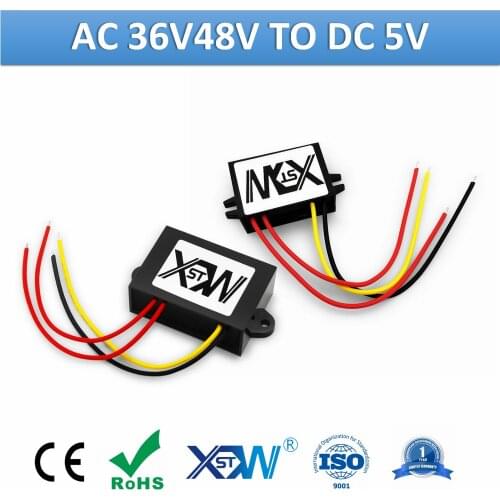 AC to DC Voltage Converter AC 23-56V 36V 48V To DC 5V 1A 2A 3A Step Down Buck DC Jack Connector For Car Switching Power Supply