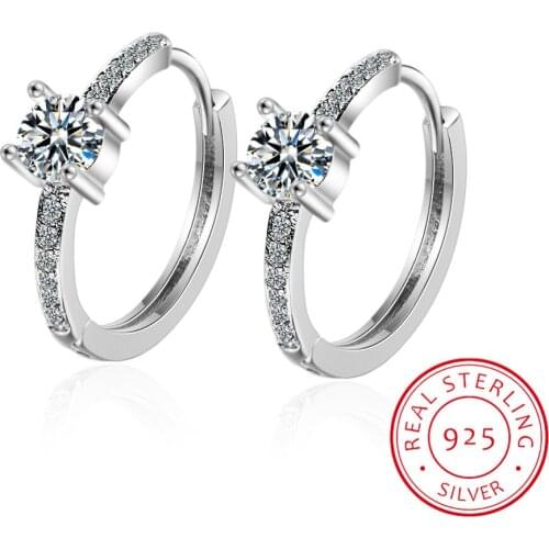 925 Sterling Silver Hoop Earrings for Women Gold Color Small Circle Earrings 2020 Lady Girl Huggie Earings Gifts H40