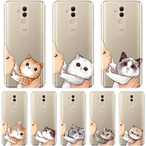 Kiss Cat Cute Cartoon Funny Silicone Phone Case For Huawei Mate 7 8 9 10 20 Lite Back Cover For Huawei Mate 9 10 20 Pro Case