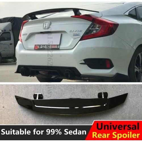 Universal Car Spoiler Fit For All Sedan Cars ABS Plastic Painted White Black Color Suitable For Sedan Cars Paste type No Drill