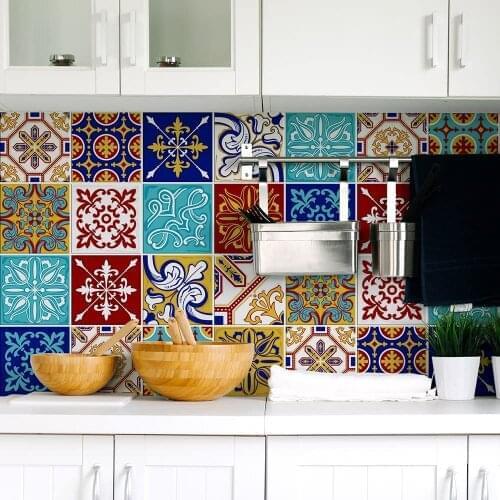 Packaging 54 tile size 10x10 cm - Made in Italy-for bathroom and kitchen Stickers design-San Sebastian