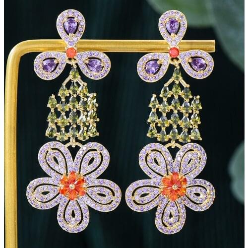 Gorgeous New Sweet Trendy Summer beach shimmering Drop Earrings High Quality CZ for Women Girl Daily Romantic Earring Jewelry
