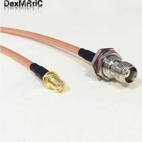 High-quality low-attenuation RP-SMA Female Jack Switch TNC Female bulkhead Pigtail Cable RG142 50CM 20" Adapter for WIFI