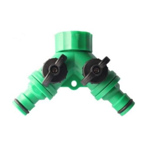 1 PC G3 / 4 " Y Connector Resealable Tape Quick Coupling Drip Irrigation System Adapter 2-way Valve Garden Irrigation