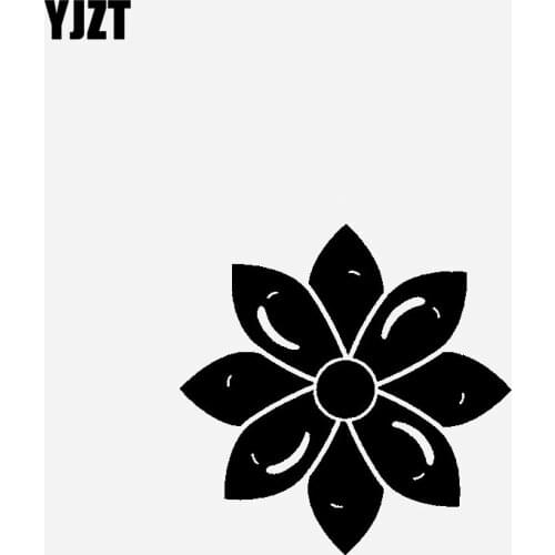 YJZT 14.1CM*14.1CM Car Sticker Vinyl Decal Flower Creative Design And Decoration Black/Silver C23-0950