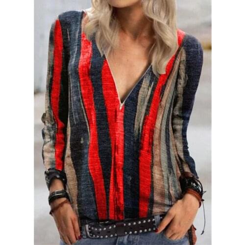 2021 Fall Casual Womens Top T-shirt Retro V-neck Button Long Sleeve Top Elegant Office Lady Large Size T-shirt Blusa Feminina