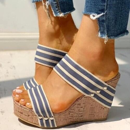 Big Size Women Wedges Slipper Elegant Platform High Heels Shoes Sexy Peep Toe Female Sandals Summer Lady Shoes