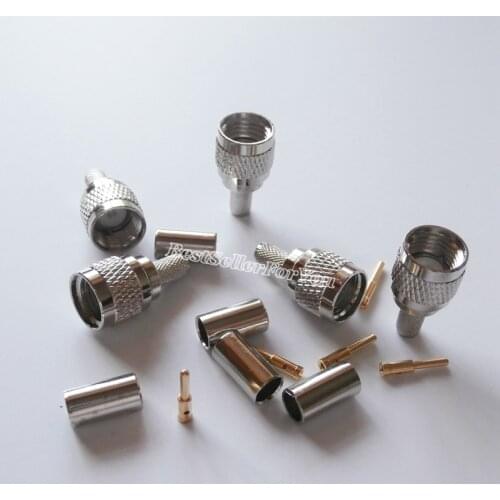 10Pcs Mini UHF Male Plug Crimp For RG58 LMR195 RG142 Cable Straight RF Connector