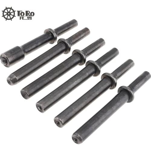 6pcs/set Hard 45# Steel Solid Air Rivet Gun Impact Head Pneumatic Tool Accessories for Drilling Rusting Removal