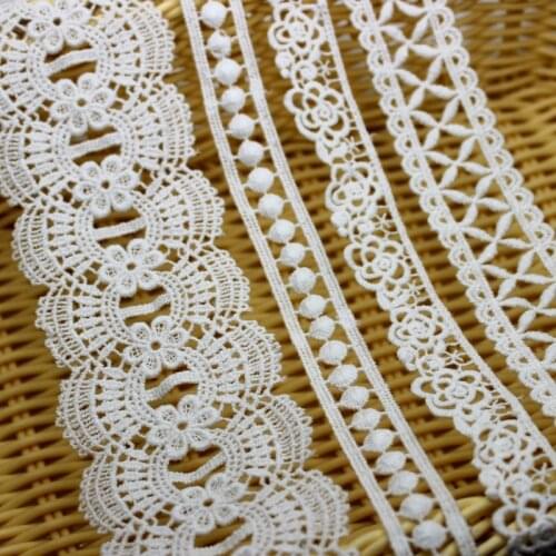 Cusack 3 meter White Lace Trims Applique for Dress Garments Trimmings Ribbon Home Textiles Cotton Lace Fabric DIY Crafts 4 Model
