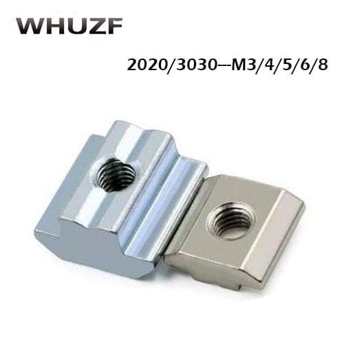 50pcs Zinc Plate Coated M3 M4 M5 M6 M8 T Block T Sliding Nut for Aluminum Profile 2020 3030 4040 4545