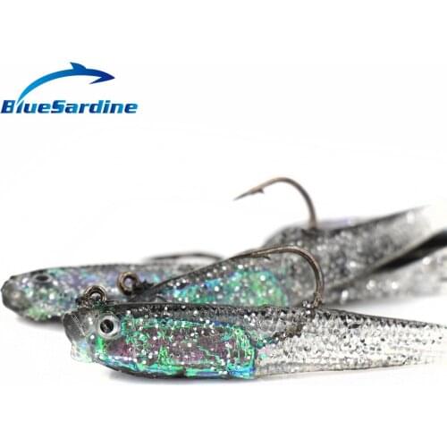 BlueSardine 20PCS Soft Baits Jig Head Fishing Lures Soft Pesca Hook Fishing Tackle 7.5CM 5.7G