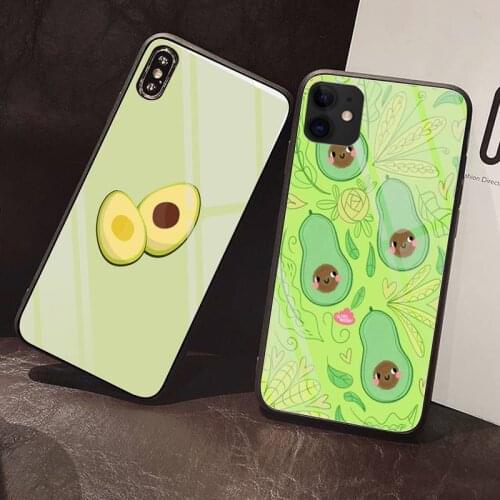 Fruit avocado Phone Case Tempered Glass For iPhone 12 Pro Max Mini 11 Pro XR XS MAX 8 X 7 6S 6 Plus SE 2020 case