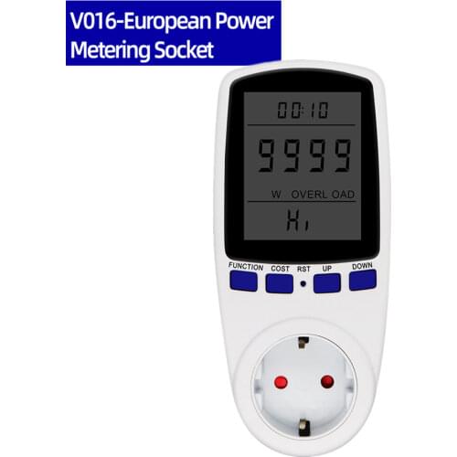 Digital LCD Energy Power Wattmeter Meter Socket Kwh Voltage AC 230V EU Plug Wattage Analyzer Electricity Outlet Power Monitor