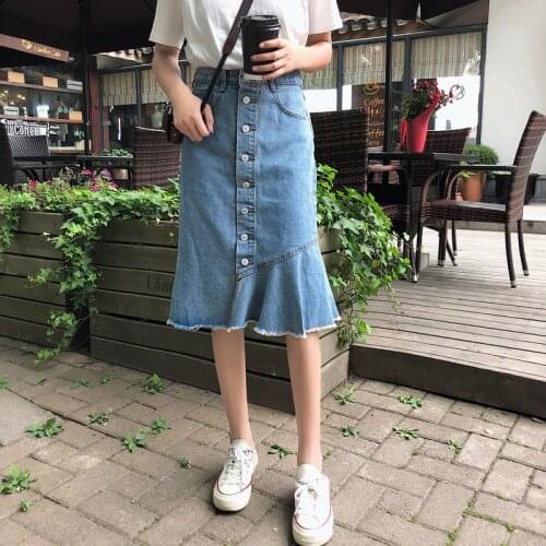 Cheap Wholesale 2018 New Summer Hot Selling Womens Fashion Casual Sexy Denim Skirt L334