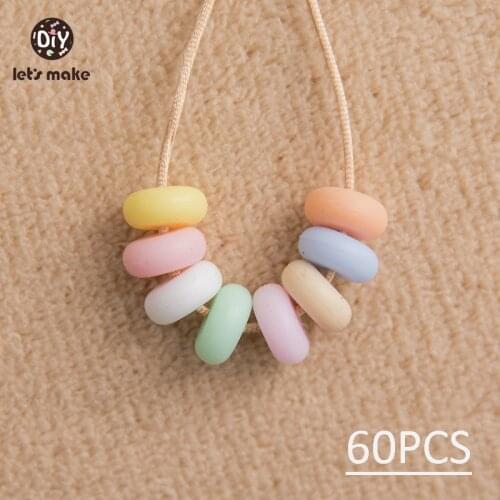 Lets Make Silicone Abacus Bead12mm 60pc Children Handmade DIY Toy Food Grade Silicone Abacus Necklace Pearl Silicone Teething