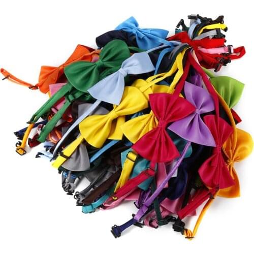 Dog Cat Bow Tie Bowknot Puppy Random Colors Necktie Collars Safety Adjustable Strap For Cat Collar Cats Bow Tie Pets Decoration