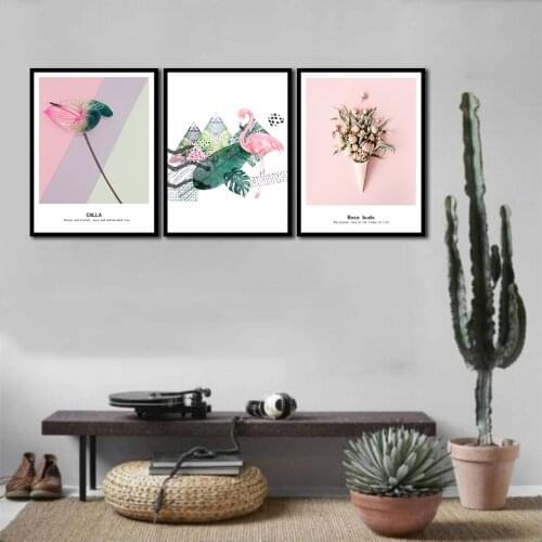 3 Pcs Rose and Swan Canvas Painting Modern Home Decoration Living Room Bedroom Canvas Print Painting Wall Decor Picture