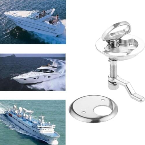 Marine Grade 316 Stainless Steel Boat Cam Latch Flush Pull Hatch Deck Latch Lift Handle With Back Plate Boats Marine Hardware