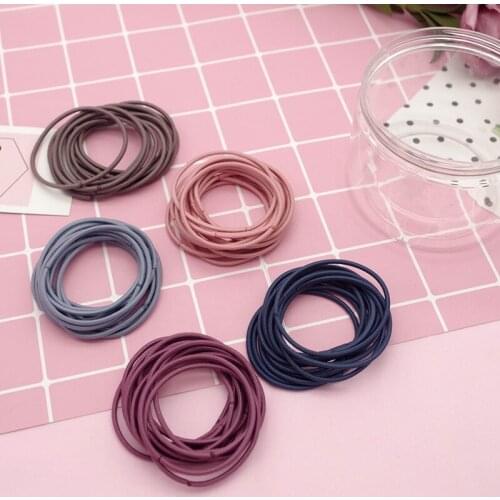 100Pcs/Box Fashion Women Hair Accessories High Elastic Rubber Bands Dark Color Hair Bands Gum For Hair Ponytail Holder Headdress