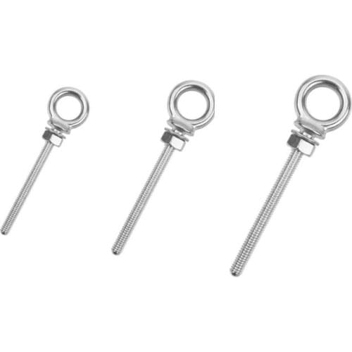 Marine Grade 316 Stainless Steel Long Lifting Eye Bolt Eyebolts with Nut&Washer Ring Hook Bolt Boats Screw M6/M8/M10