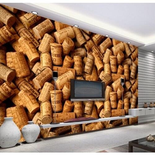 Custom old wooden wall paper, cork paintings for the sitting room the bedroom TV setting wall paper waterproof wallpaper