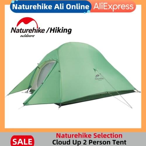 Naturehike Outdoor Camping Tent Cloud Up 2 Ultralight 20D 210T Nylon 2 Person Camp Tents Hiking Fishing Cycling With Ground Mat