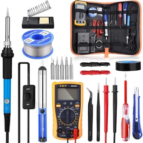 60W 110V Soldering Iron Kit with ON/OFF Switch, Rarlight Adjustable Temperature Welding Tool Soldering Iron