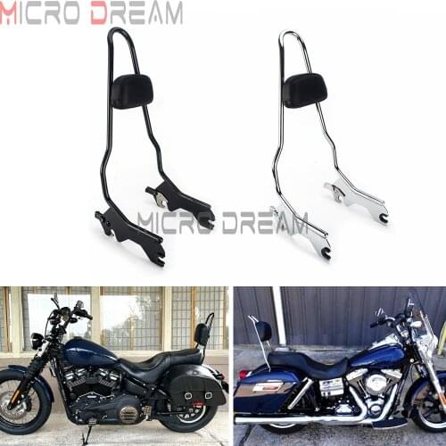 Motorcycle 20" Tall Holdfast Sissy Bar Backrest Pad For Harley Softail Slim FLSL Street Bob FXBB Standard Deluxe Heritage 18-UP