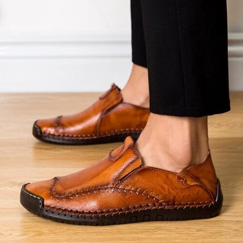 Spring Casual Shoes Casual Shoes For Men Sport Leather Mens Sneakers Sapatos Mens Causal Flat Leisure Black Man Shoe