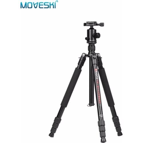 Moveski T268 Professional Aluminum Tripod Monopod With Ball Head For DSLR Camera Portable Travel Camera Tripod Stand