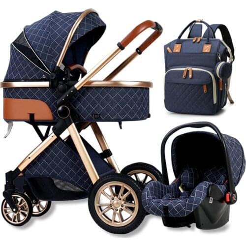 Bolina High Landscape Baby Stroller 3 in 1 Carriage Light Folding And Shock Proof Two way Baby Stroller Baby Comfort For Newborn