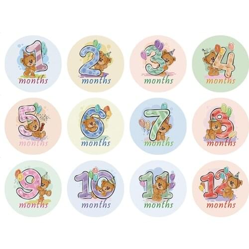 2021 Baby Monthly Milestone Sticker Baby Photography Props Photo Stickers Newborn Photo Props Accessories