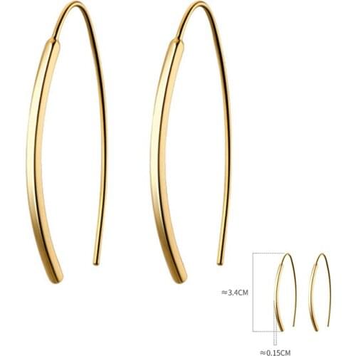 925 Sterling Silver Geometric Hoop Earrings for Women Hook Earring Charm Contracted Fine Jewelry Gift Wholesale