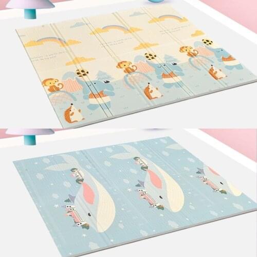 Folding Play Mat XPE Foam Baby Playmat Soft Floor Crawling Pad Toys For Kids Carpet Folding Game Activity Rug with Bag
