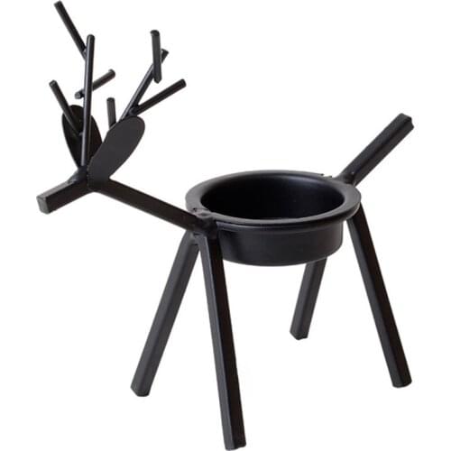 Noel Iron Elk Candlestick Candle Holder Christmas Decorations for Home Table DIY Natal Tree Decor Ornament New Year 2021 Gift