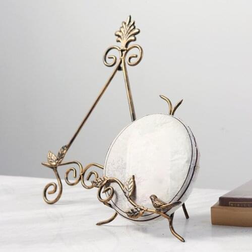 Iron Display Stand, Iron Easel Plate Photo Holder Stand, Displays Picture Frames, Decorative Plates for Home Wedding Tabletop