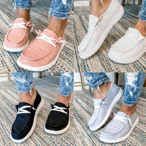 2021 New Women Shoes Sneakers Canvas Flats Large Size Women Fashion Vulcanize Shoes Summer Flats Mujer Zapatill Casual Shoes