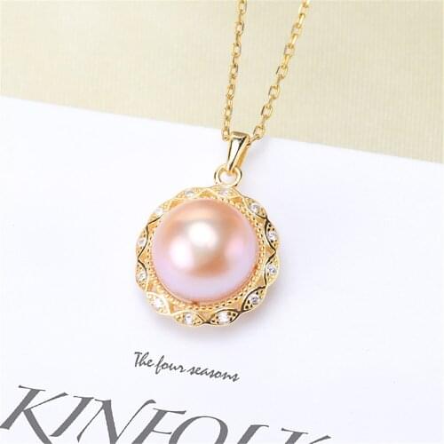 Factory Wholesale Real Solid S925 Sterling Silver Accessories DIY Jewelry Making Pearl Pendant For Women Charm Gift