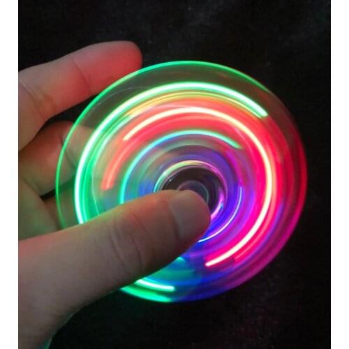1Pcs Transparent LED Light Fidget Spinner Hand Top Spinner EDC Spiner Finger Stress Relief Toys Kids Adult Toy