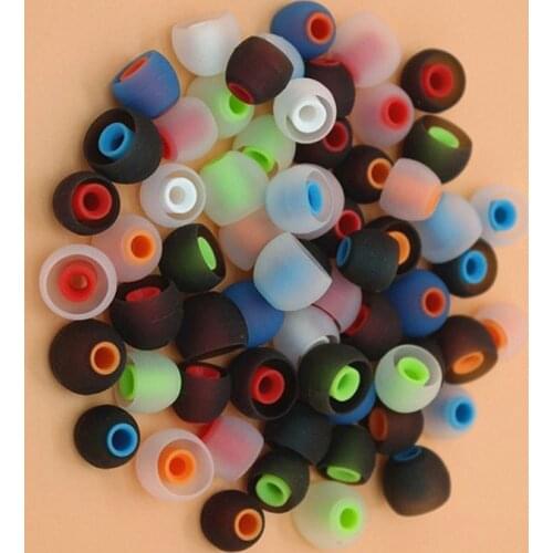 12pcs/6pairs 3.8mm Earbuds Soft Silicone In-Ear Earphone Covers Eartips Dual Color Ear Tips Cushion for Headphones Headset