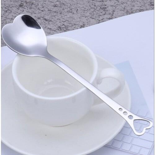 4PCS/Set Tea Spoon Stainless Steel Dinnerware Teaspoon Kitchen Gadget Spoon Coffee Fashion Heart Shaped Exquisite Spoon