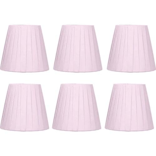 6pcs Pink Cloth Lampshade For Table Lamp Standing Lamps Barrel Fabric Lampshade Creative Desk Lamp Shade Bedroom Lamps