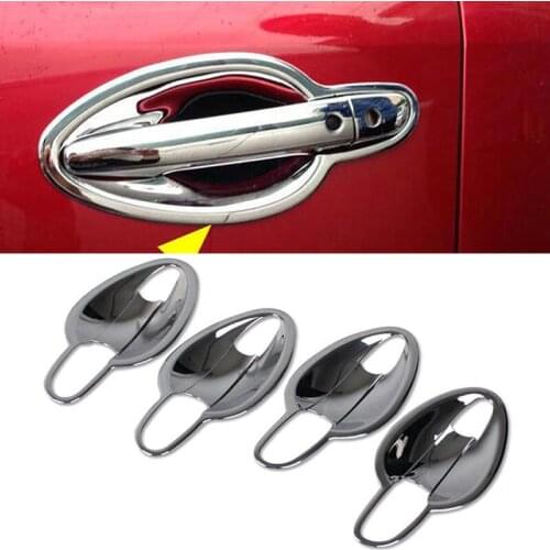 8PCS ABS Outer Door Handle Bowl Frame Decorative Trim For Mazda CX-5 CX5 2017 2018