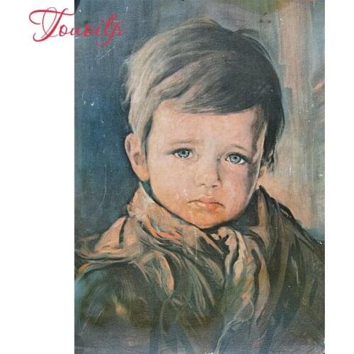 TOUOILP Full Square/Round Drill 5D DIY Diamond Painting "Tears boy" 3D Embroidery Cross Stitch Mosaic Rhinestone Home Decor Gift