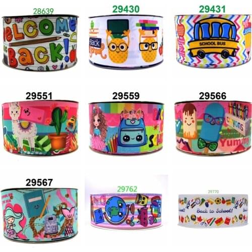 Free shipping 10 yards cartoon printed grosgrain ribbon 28639