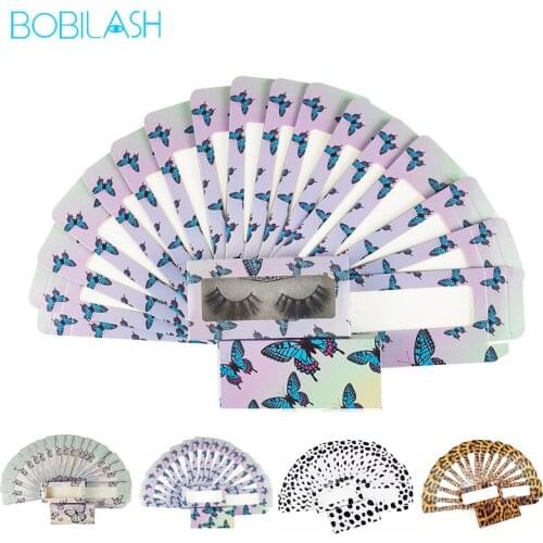 BOBILASH 10/20/50/100 PCS Wholesale Eyelash Packaging Box lash Boxes Butterfly For 10mm-25mm Mink Eyslashes Case Bulk