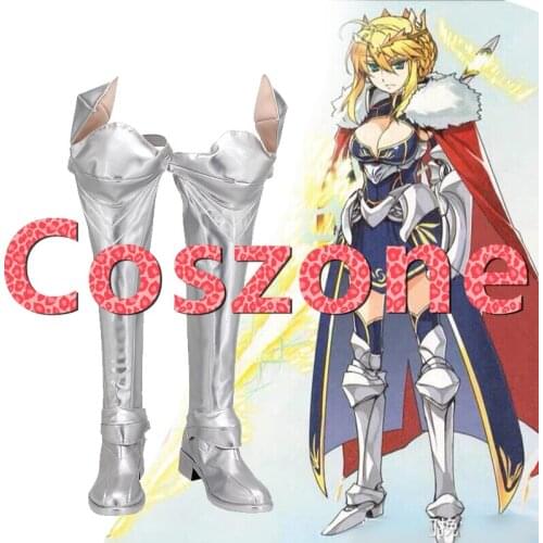 Fate Grand Order Arutoria Pendoragon Silver Cosplay Shoes Boots Halloween Carnival Cosplay Costume Accessories